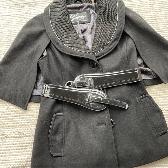 GUESS Cape Wool Peacoat Large - Picture 3 of 11